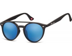 Sonnenbrille matt schwarz mit blau verspiegelten...