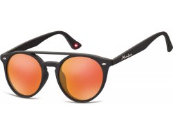 Sonnenbrille matt schwarz mit orange verspiegelten Gläsern