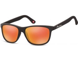 Sonnenbrille matt schwarz mit orange verspiegelten...