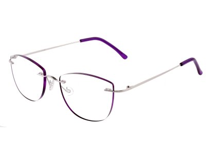 Rahmenlose Cateye-Lesebrille violett