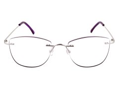 Rahmenlose Cateye-Lesebrille violett