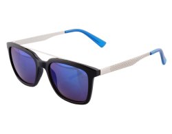 Sonnenbrille mit Doppelsteg blau verspiegelt