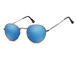 Runde Sonnenbrille XL im 60er Jahre Stil blau verspiegelt