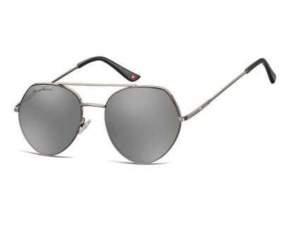 Große Metall-Sonnenbrille silberfarben verspiegelt