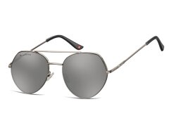 Große Metall-Sonnenbrille silberfarben verspiegelt