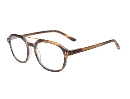 Doppelsteg-Lesebrille in Brauntönen