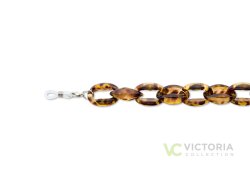 Breite Brillenkette havanna braun