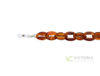 Breite Brillenkette braun