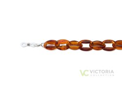 Breite Brillenkette braun