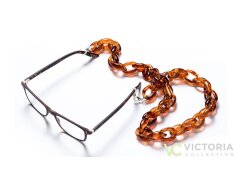 Breite Brillenkette braun