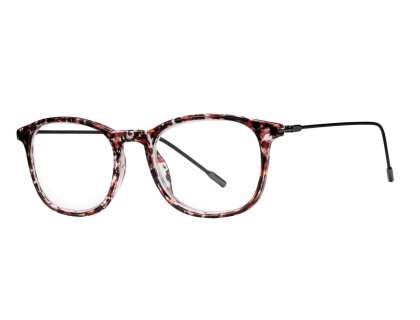 LEXXOO Lesebrille mit schmalem Metallbügel rot gemustert