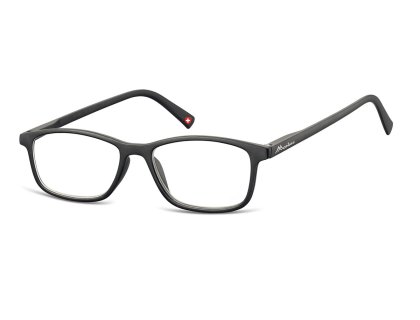 Lesebrille in flachem Etui matt schwarz