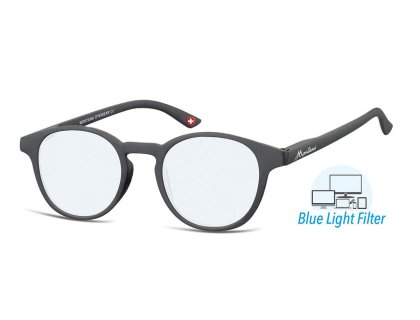Bildschirm-Lesebrille in flachem Etui matt schwarz