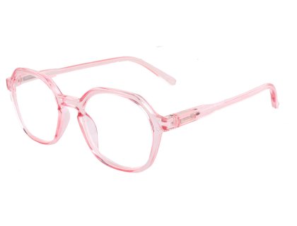 Lesebrille mit Flexbügel in geometrischer Form rose