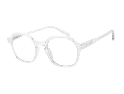 Lesebrille mit Flexbügel in geometrischer Form clear