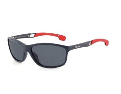 Sportliche Sonnenbrille matt dunkelblau rot