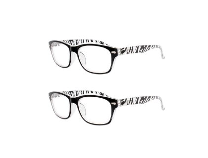 2er Pack Lesebrille mit Flexbügeln in Zebra Optik