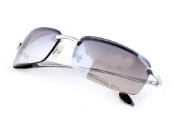 Sonnenbrille mit Metallbügeln silberfarben