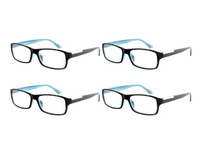 4er Pack Business Lesebrille mit Flexbügeln schwarz blau