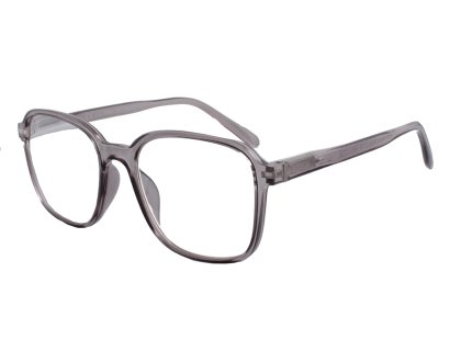 Lesebrille mit Federscharnieren grau transparent