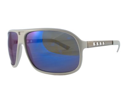Moderne Sonnenbrille mit blau verspiegelten Gläsern