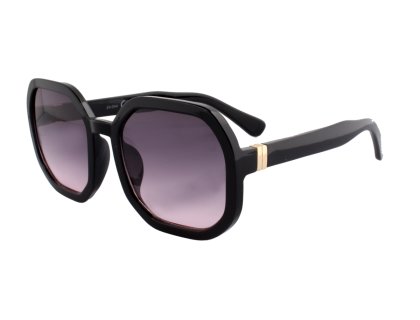 Damen Oversize Sonnenbrille schwarz goldfarbene Details