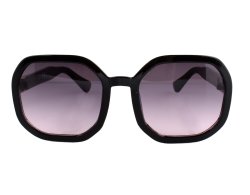 Damen Oversize Sonnenbrille schwarz goldfarbene Details