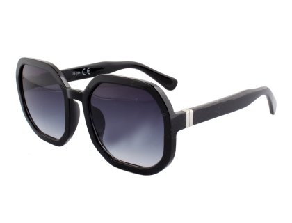 Damen Oversize Sonnenbrille schwarz silberfarbene Details