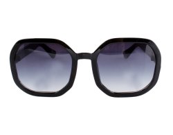 Damen Oversize Sonnenbrille schwarz silberfarbene Details