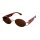 Ovale Damensonnenbrille mit Metallrahmen havanna braun