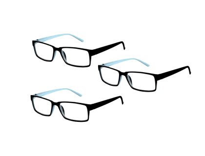 3er Pack Lesebrille KLASSIKO mit Flexbügeln schwarz - grau