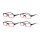 4er Pack Two-Tone Lesebrille mit Flexbügeln schwarz rot