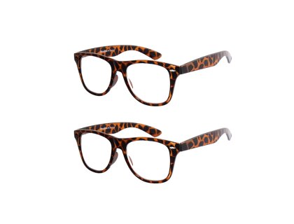 2er Pack Lesebrille mit breitem Rahmen Schildpatt Optik