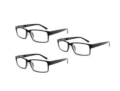 3er Pack Lesebrille KLASSIKO mit Flexbügeln schwarz