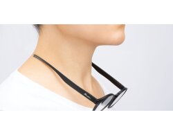 Neckholder Lesebrille mit extra langen Bügeln havanna braun - blau