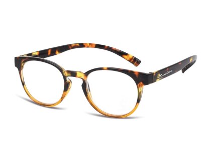 Neckholder Lesebrille in runder Retro-Form mit extra langen Bügeln havanna braun