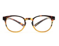 Neckholder Lesebrille in runder Retro-Form mit extra langen Bügeln havanna braun