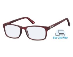 Matt rote Bildschirm-Lesebrille mit Blaufilter