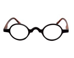 STRIKE Lesebrille mit kleinen runden Gläsern schwarz demi
