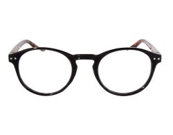 Lesebrille in runder Form mit Flexbügeln schwarz demi