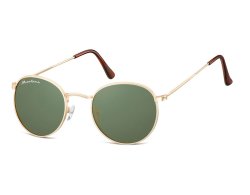 Runde Sonnenbrille im 60er Jahre Stil gold grün