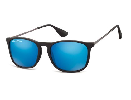 Sonnenbrille mit Acetatfassung und blau verspiegelten Gläsern