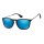 Sonnenbrille mit Acetatfassung und blau verspiegelten Gläsern